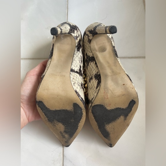 Steve Madden Proto Natural Snake and Gold Studded Pumps - Picture 4 of 5
